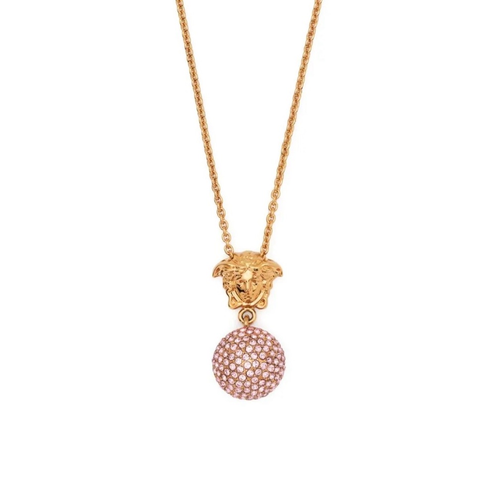 Versace Gold and Pink Necklace Elegant Jewelry
